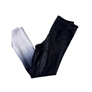 Zyia Active Womens Metallic Black White Ombre High Waisted Leggings Size 4
